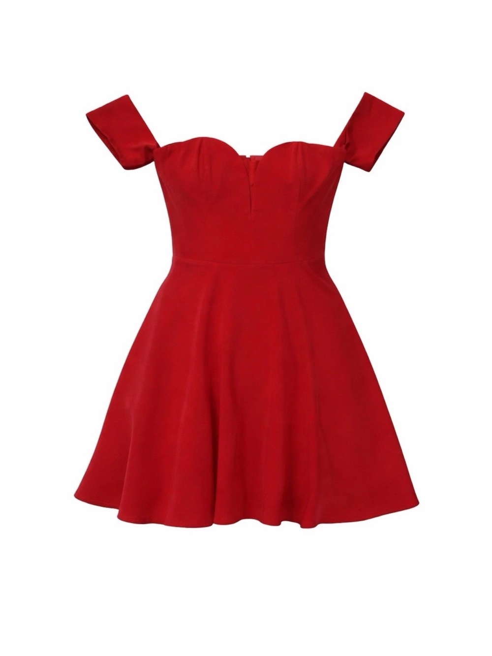 Stylestalker Mini Dress Red Off Shoulder Sweetheart Skater Large NWT